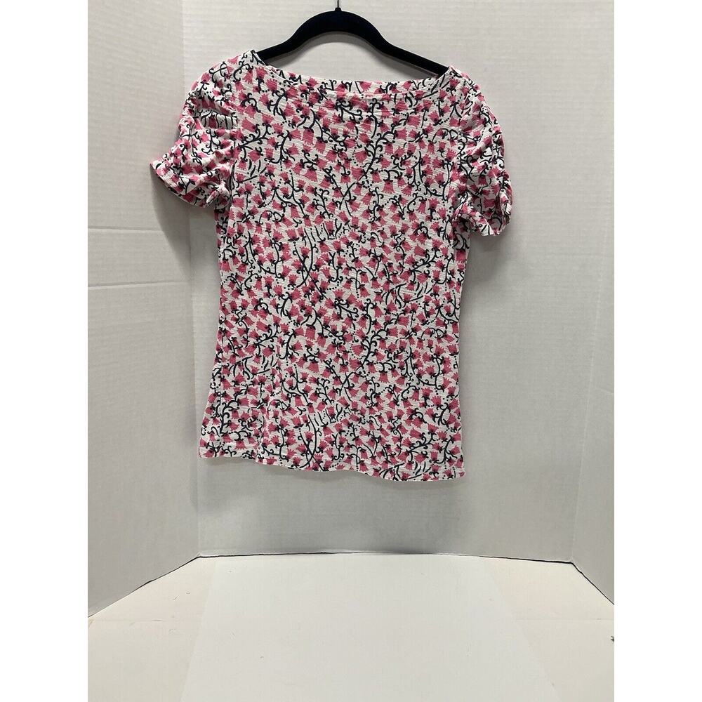 Lilly Pulitzer Floral Valley Lana‎ TShirt Pink Blue Floral Print Size Medium